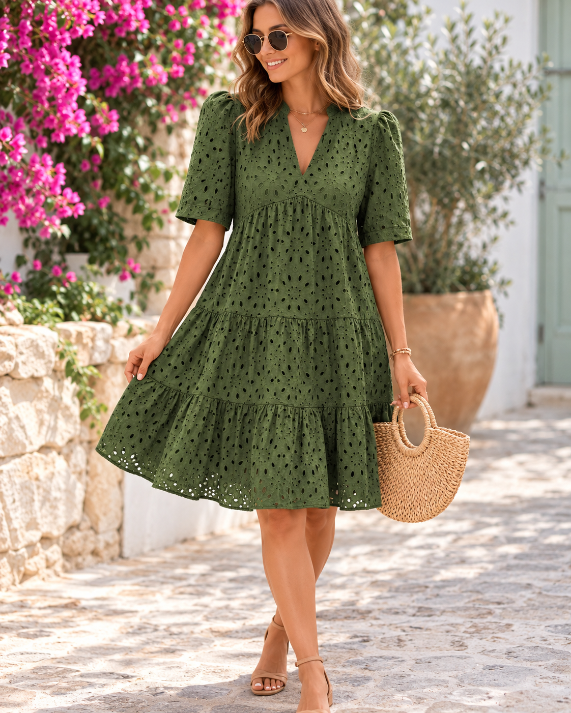 Wendy™ | Elegante Buikbedekkende Kanten Midi Jurk
