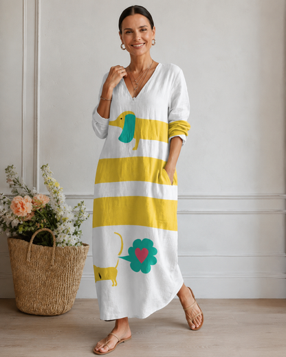 Emma™ | Soepelvallende Midi Jurk