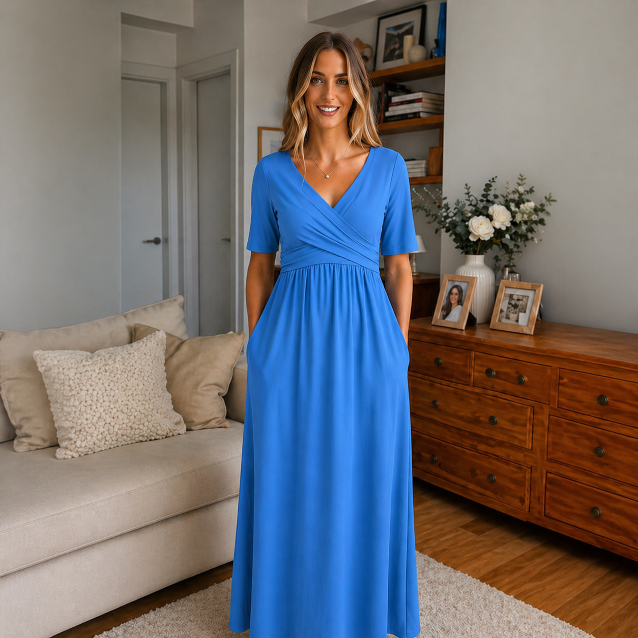 Zeno™ | Elegante Wikkel Maxi Jurk