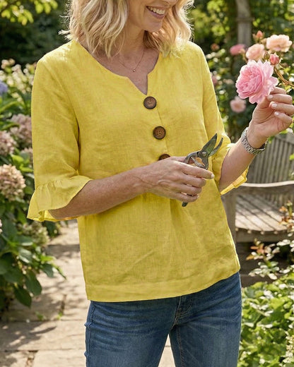 Amelie™ | Buikcamouflerende Blouse Met Knopen