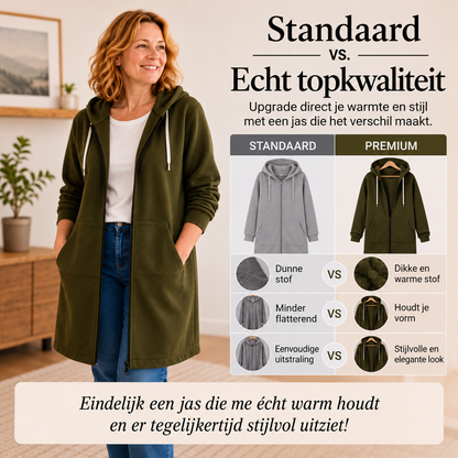 Esmee™ | Lange Fleece Jas Met Capuchon En Rits