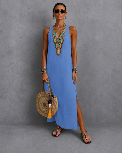 Colette™ | Buikbedekkende Mouwloze Maxi Jurk