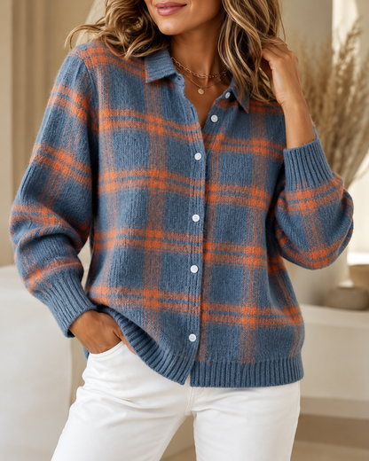 Vallerie™ | Comfortabel Geruit Gebreid Vest