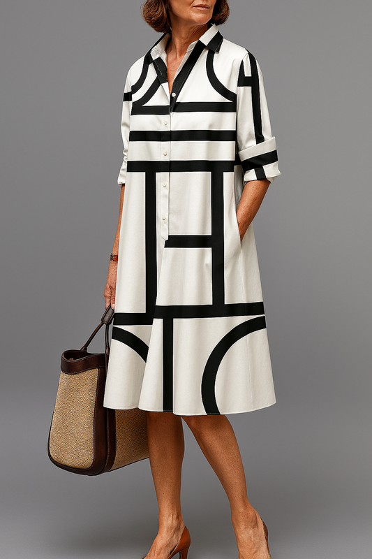 BLANCA - MIDI JURK MET PATROON