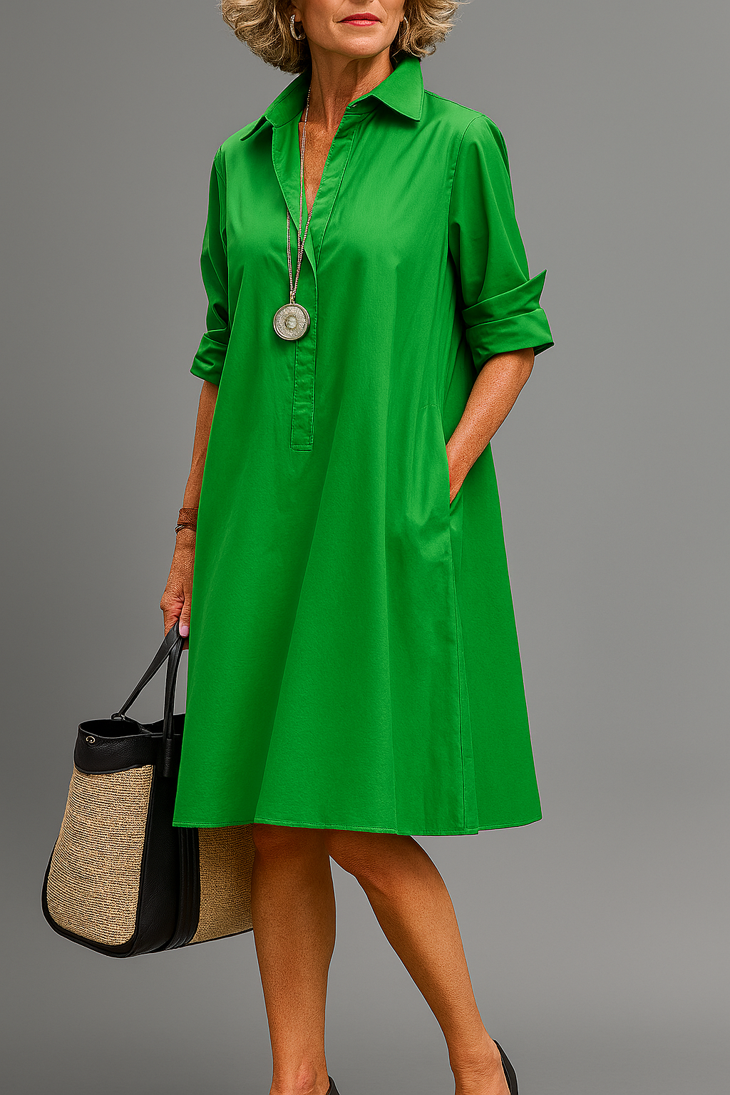 BELICE - MIDI JURK MET PATROON