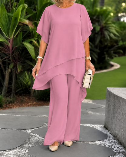 Patricia™ | Elegante 2-Delige Set Met Wijde Pijpen