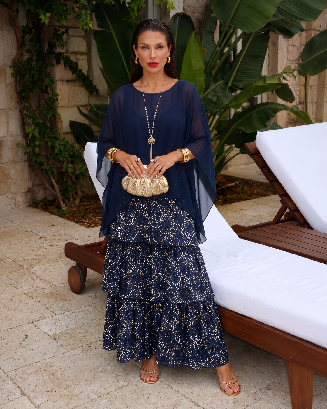 Amélie™ | Elegante Buikbedekkende Chiffon Maxi Jurk