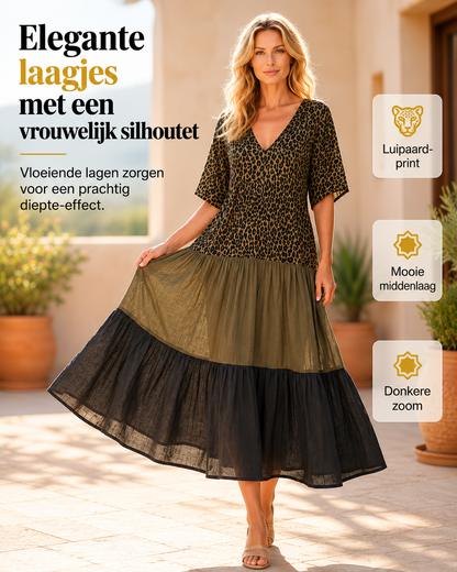 Aveline™ | Bohemian Maxi Jurk met Buikbedekkend Design