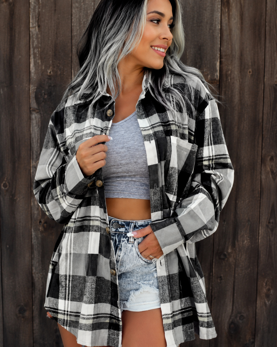Moreau™ | Relaxte Geruite Lange Blouse