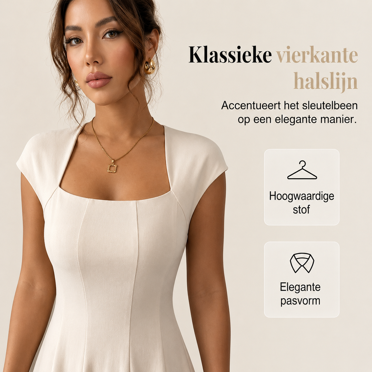 Renate™ | Klassieke Buikbedekkende A-Lijn Midi Jurk
