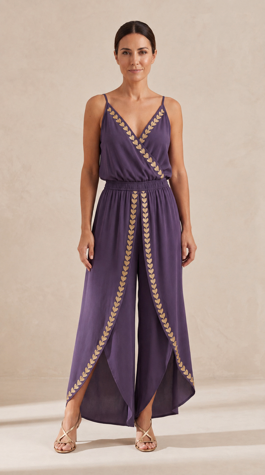 Oona™ | Luxe Jumpsuit met Gouden Details