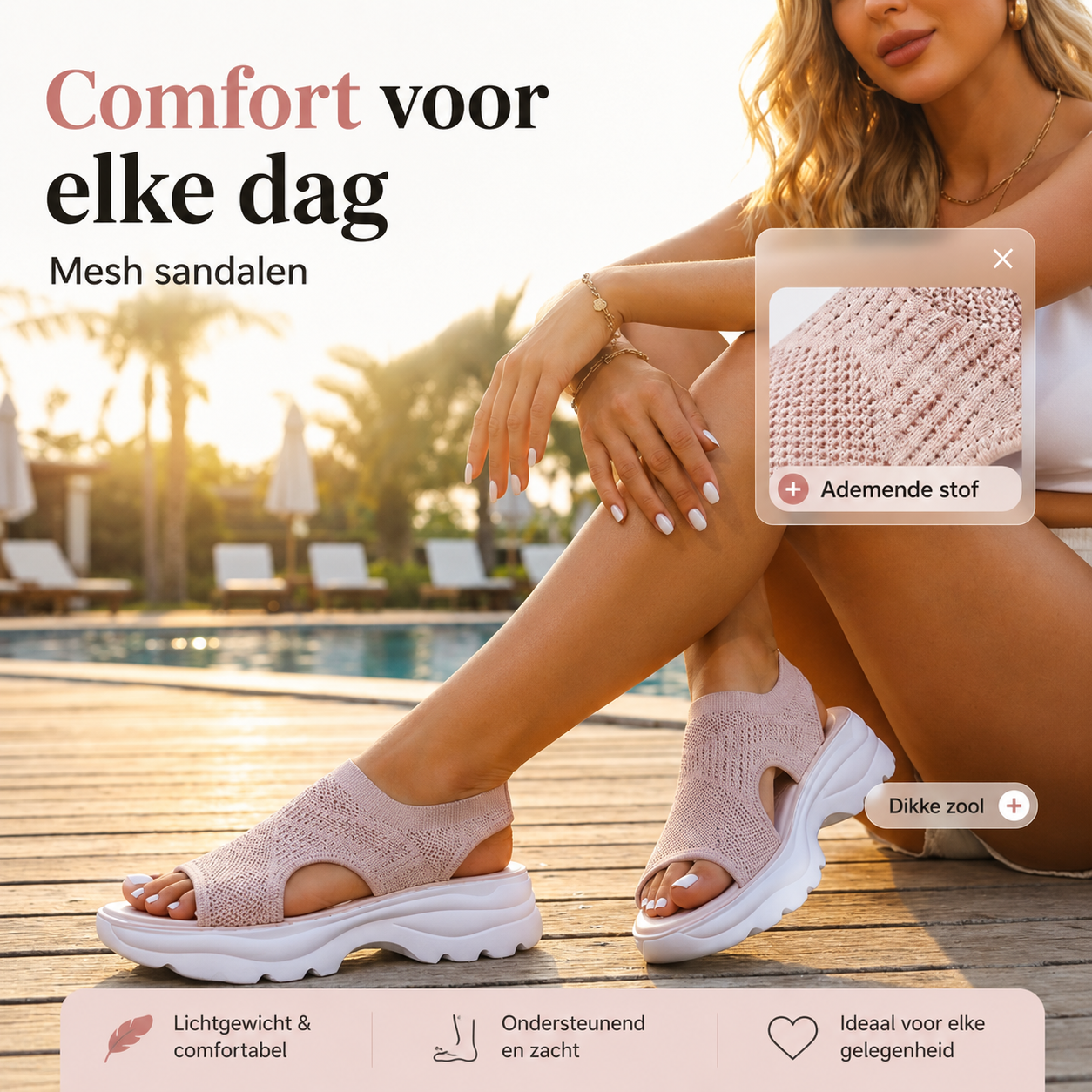 Maris™ | Ademende Plateau Sandalen