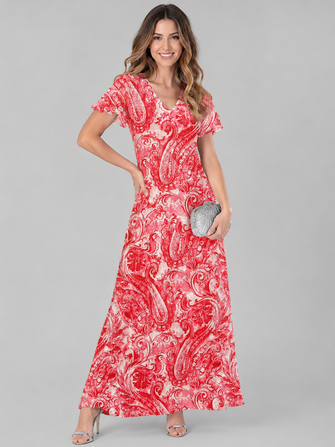 Florine™ | Buikcamouflerende Bloemen Maxi Jurk