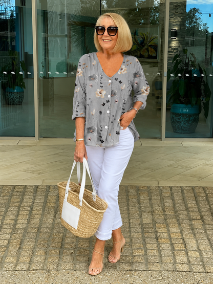 Elanna™ | Buikbedekkende Bloemen Blouse