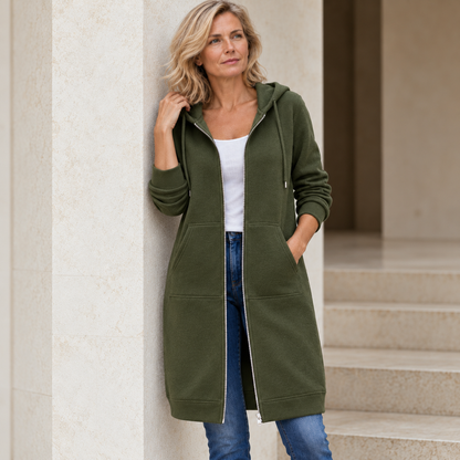 Esmee™ | Lange Fleece Jas Met Capuchon En Rits