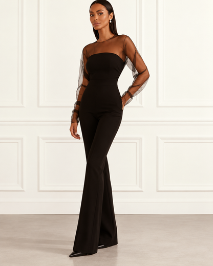 Nienke™ | Elegante Jumpsuit Met Transparante Mesh Mouwen