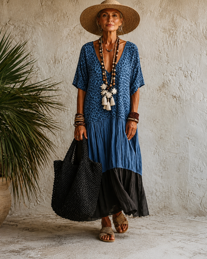Aveline™ | Bohemian Maxi Jurk met Buikbedekkend Design
