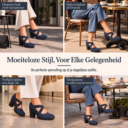 Sofie™ | Orthopedische Plateauhakken Met Kruisbanden