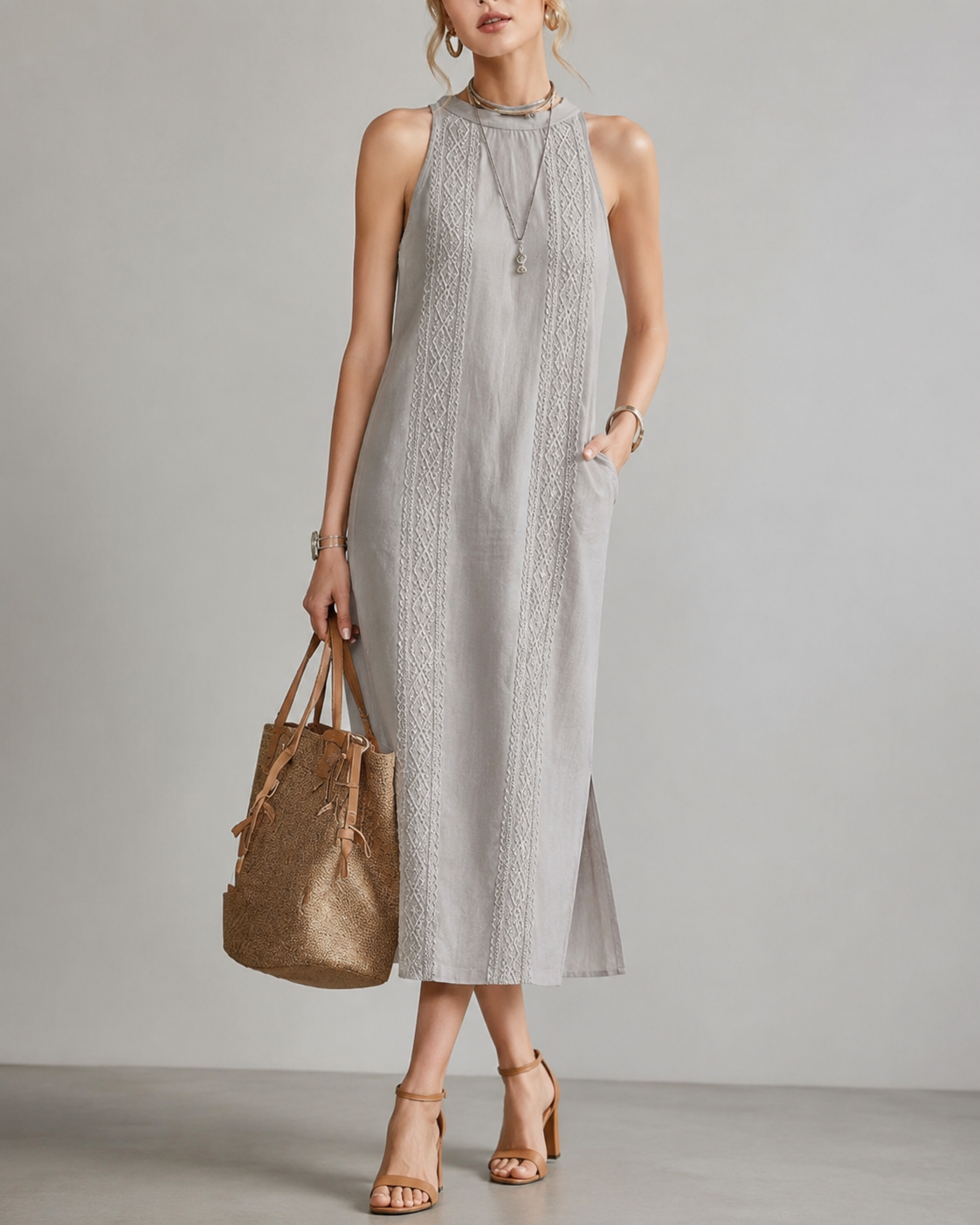 Irene™ | Elegante Mouwloze Buikbedekkende Midi Jurk