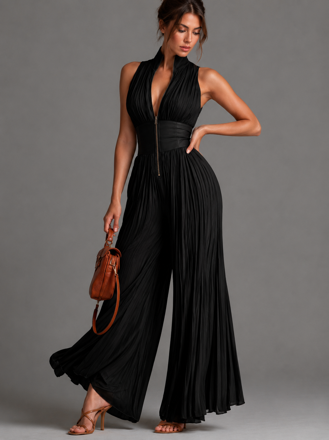 Elise™ | Chique Jumpsuit Met Halternek En Tailleband