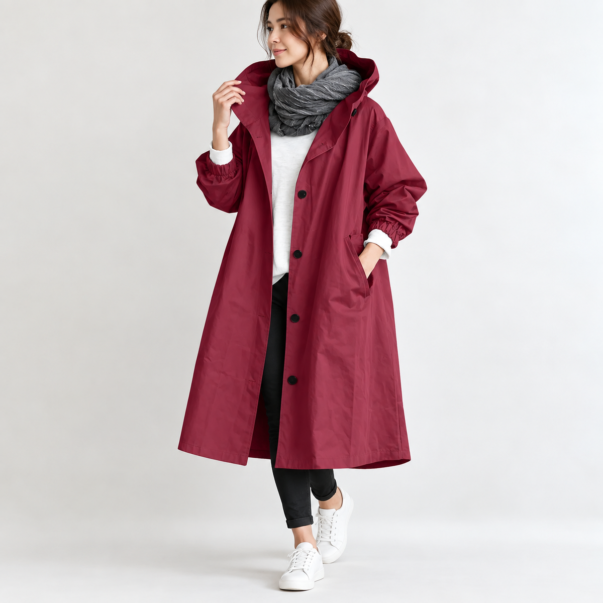Wendy™ | Lange Trenchcoat Met Capuchon