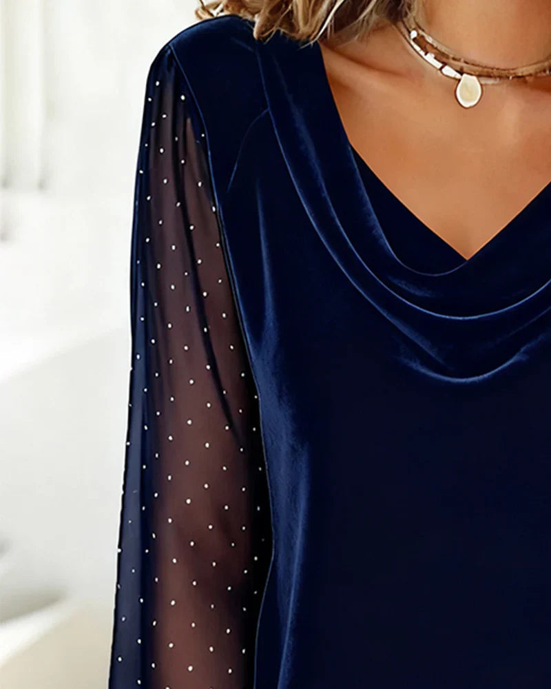 Nyra™ | Elegante Gedrapeerde Blouse Top
