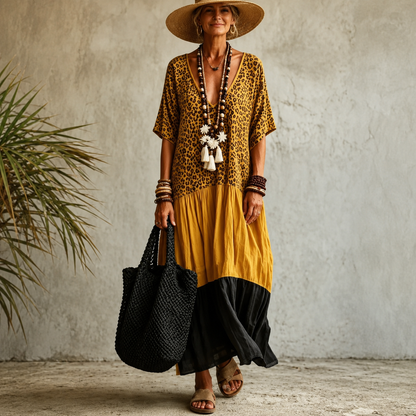 Aveline™ | Bohemian Maxi Jurk met Buikbedekkend Design