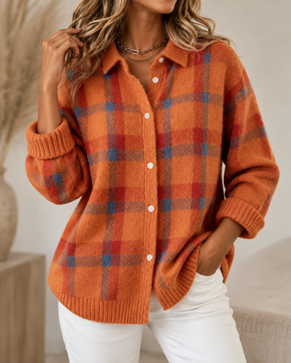 Vallerie™ | Comfortabel Geruit Gebreid Vest