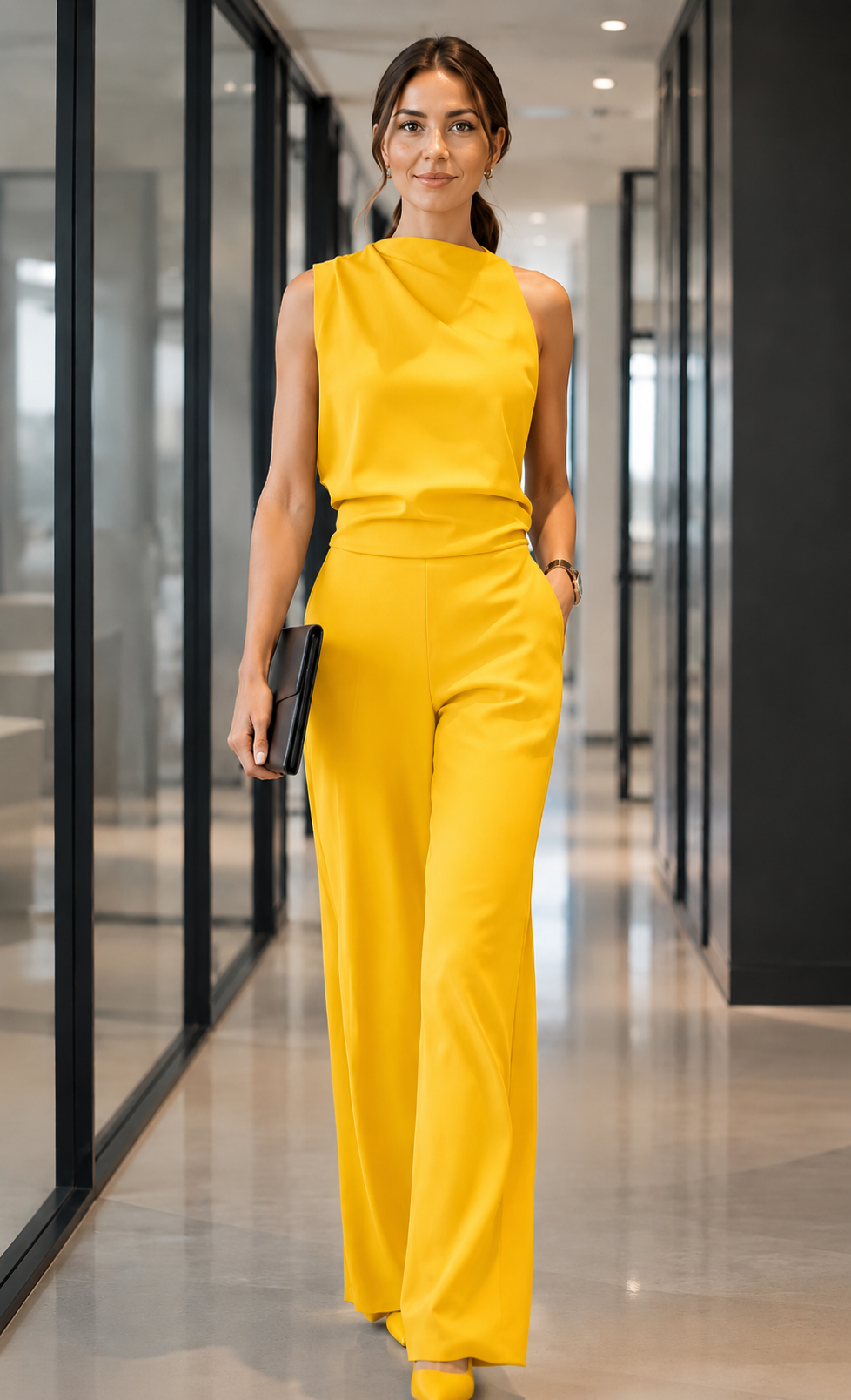 Mare™ | Mouwloze Jumpsuit Met Wijde Pijpen