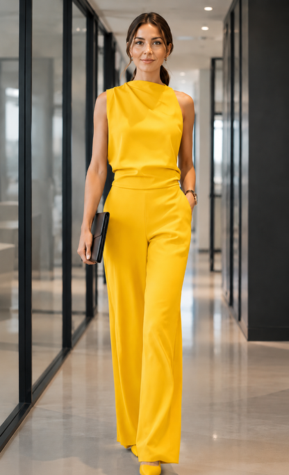 Mare™ | Mouwloze Jumpsuit Met Wijde Pijpen