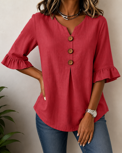 Amelie™ | Buikcamouflerende Blouse Met Knopen