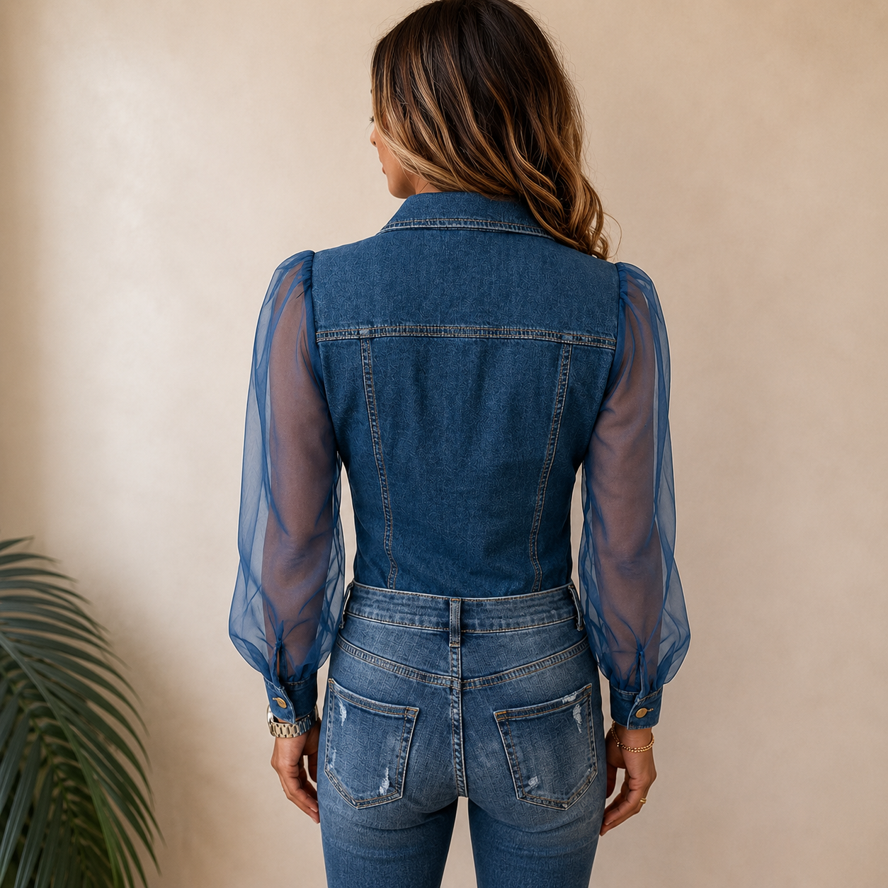 Amelie™ | Stijlvolle Denim-Look Blouse