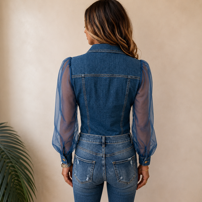 Amelie™ | Stijlvolle Denim-Look Blouse