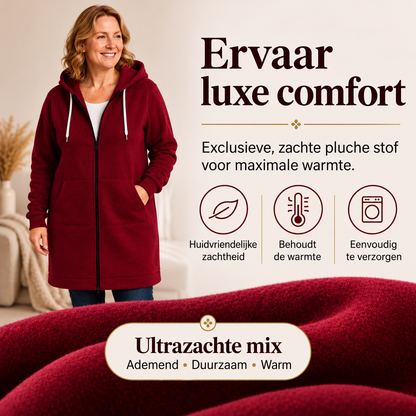 Esmee™ | Lange Fleece Jas Met Capuchon En Rits