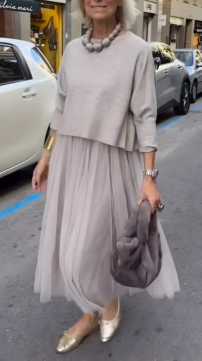 Rosa™ | Elegante Gelaagde Midi Jurk