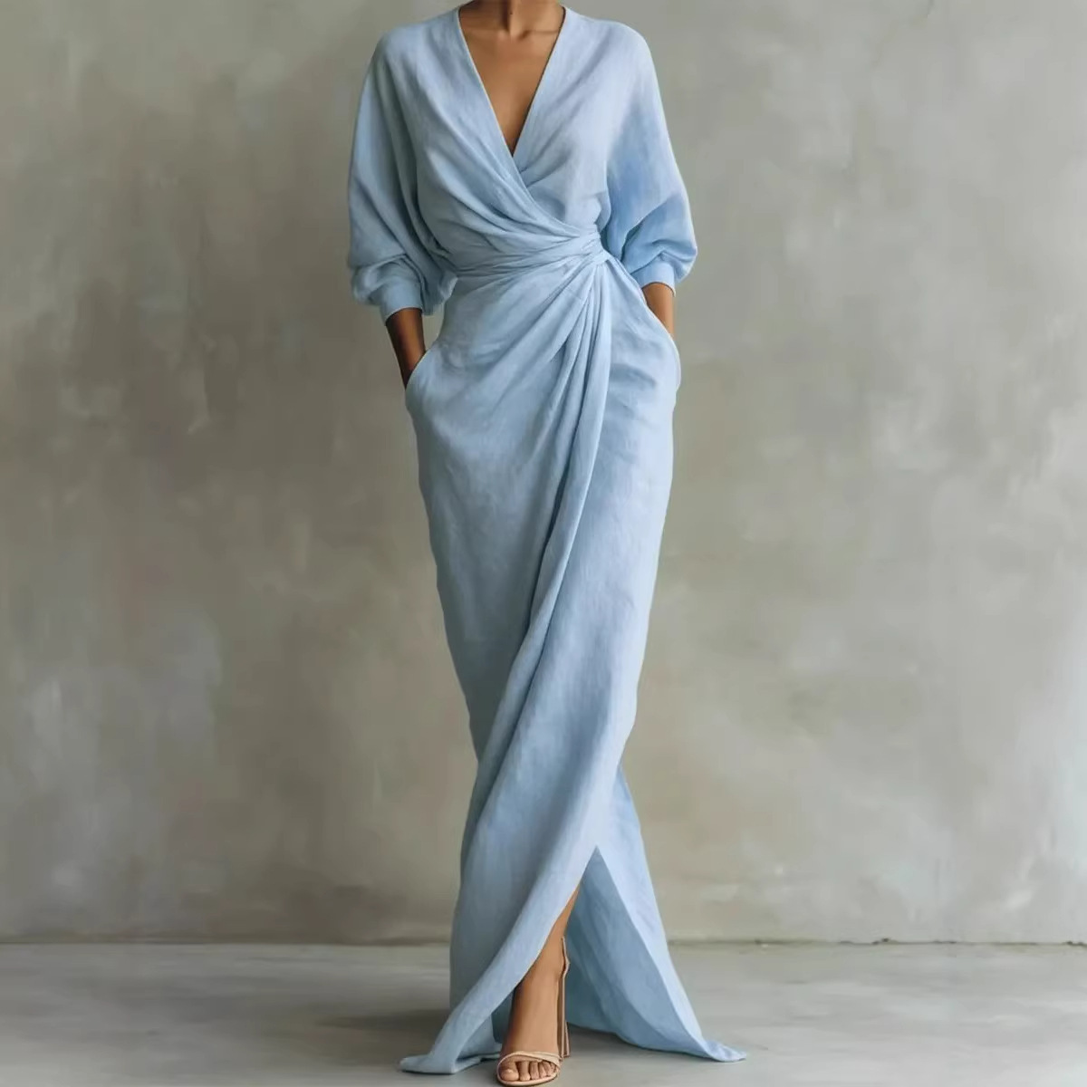 Nina™ | Elegante Wikkel Maxi Jurk