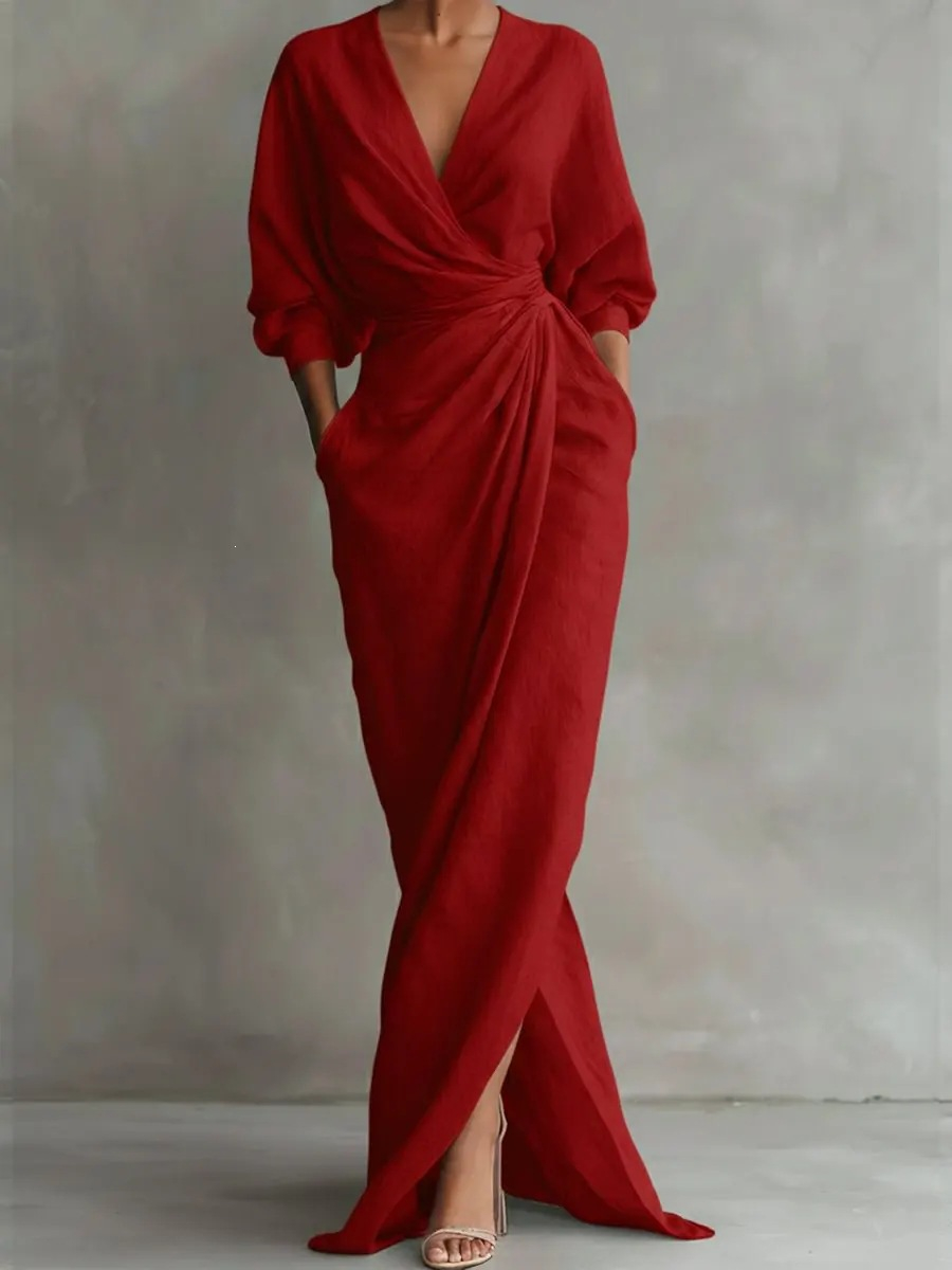 Nina™ | Elegante Wikkel Maxi Jurk