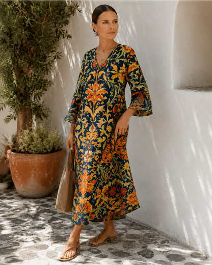 Eloise™ | Relaxte Soepelvallende Midi Jurk