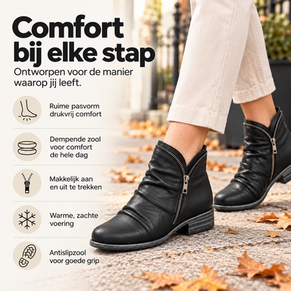 Éléna™ | Orthopedische Enkellaarsjes Met Zijrits