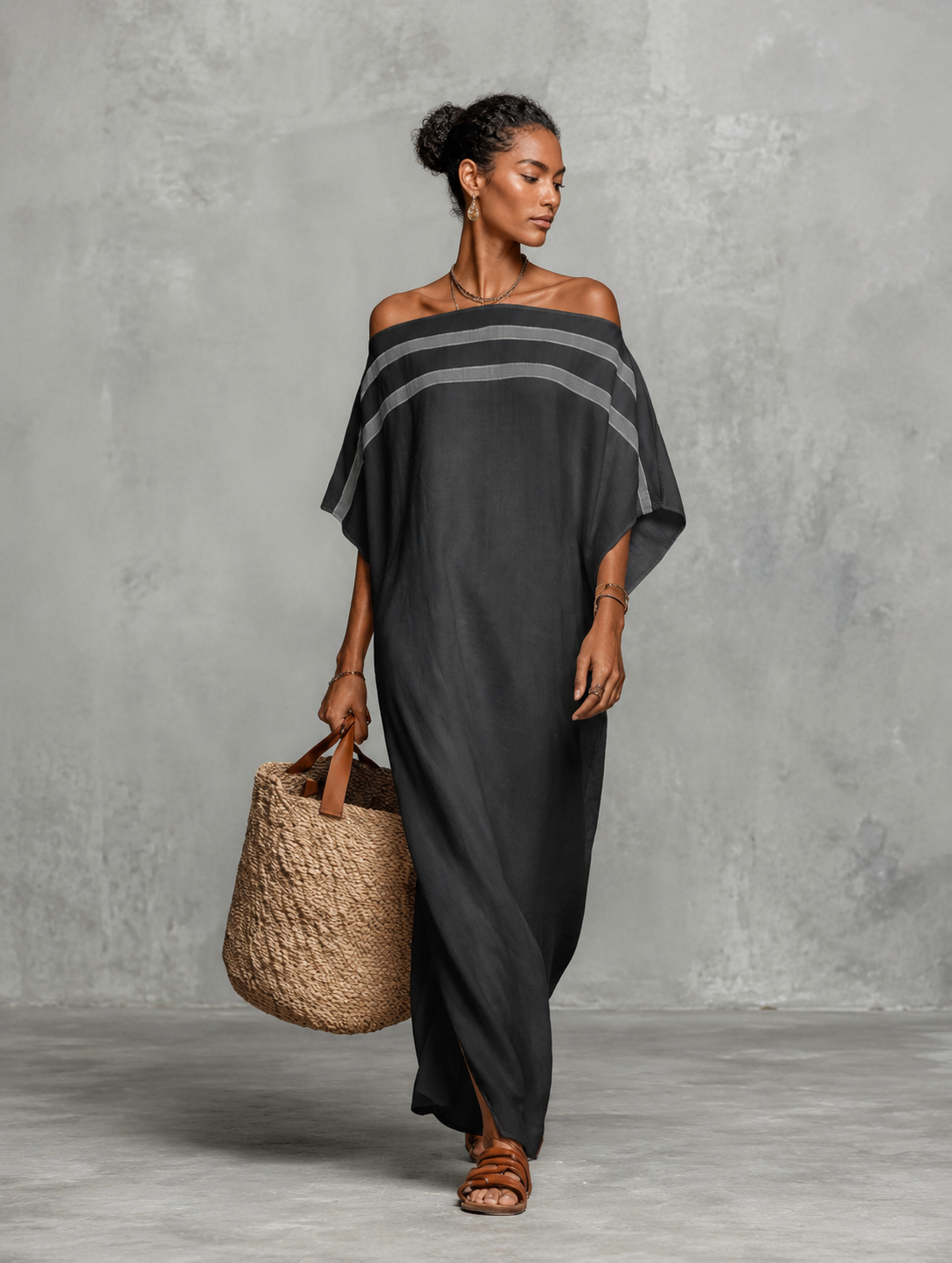 Estelle™ | Comfortabele Buikcamouflerende Off-Shoulder Maxi Jurk