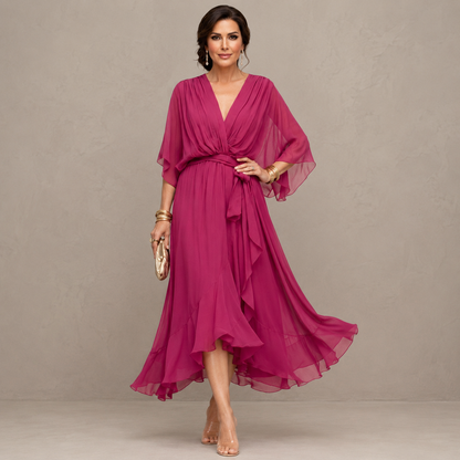 Marta™ | Elegante Chiffon Midi Jurk