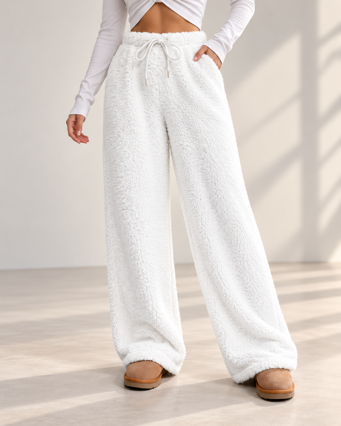 Liva™ | Zachte Teddy Broek met Wijde Pijpen