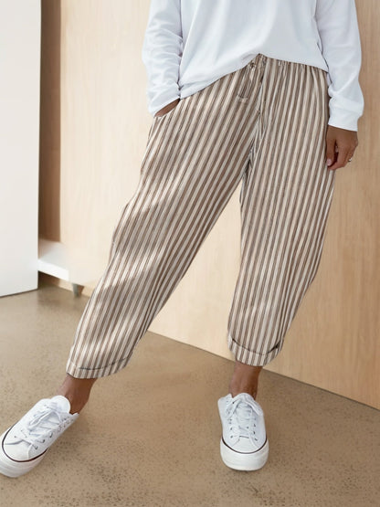 Nora™ | Comfortabele Gestreepte Broek
