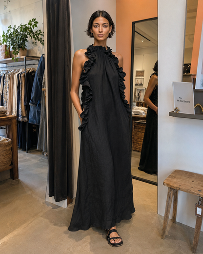 Isolde™ | Buikbedekkende Maxi Jurk Met Ruches