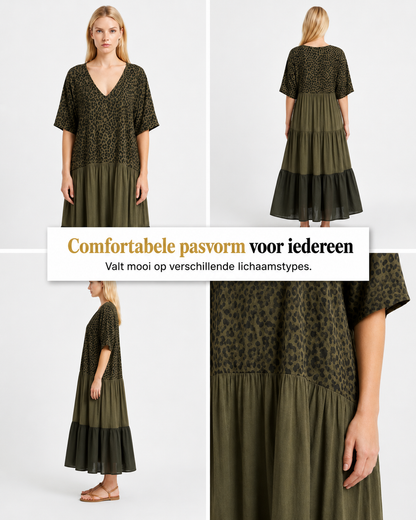 Aveline™ | Bohemian Maxi Jurk met Buikbedekkend Design