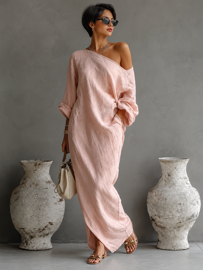Daniella™ | Soepelvallende Abstracte Maxi Jurk