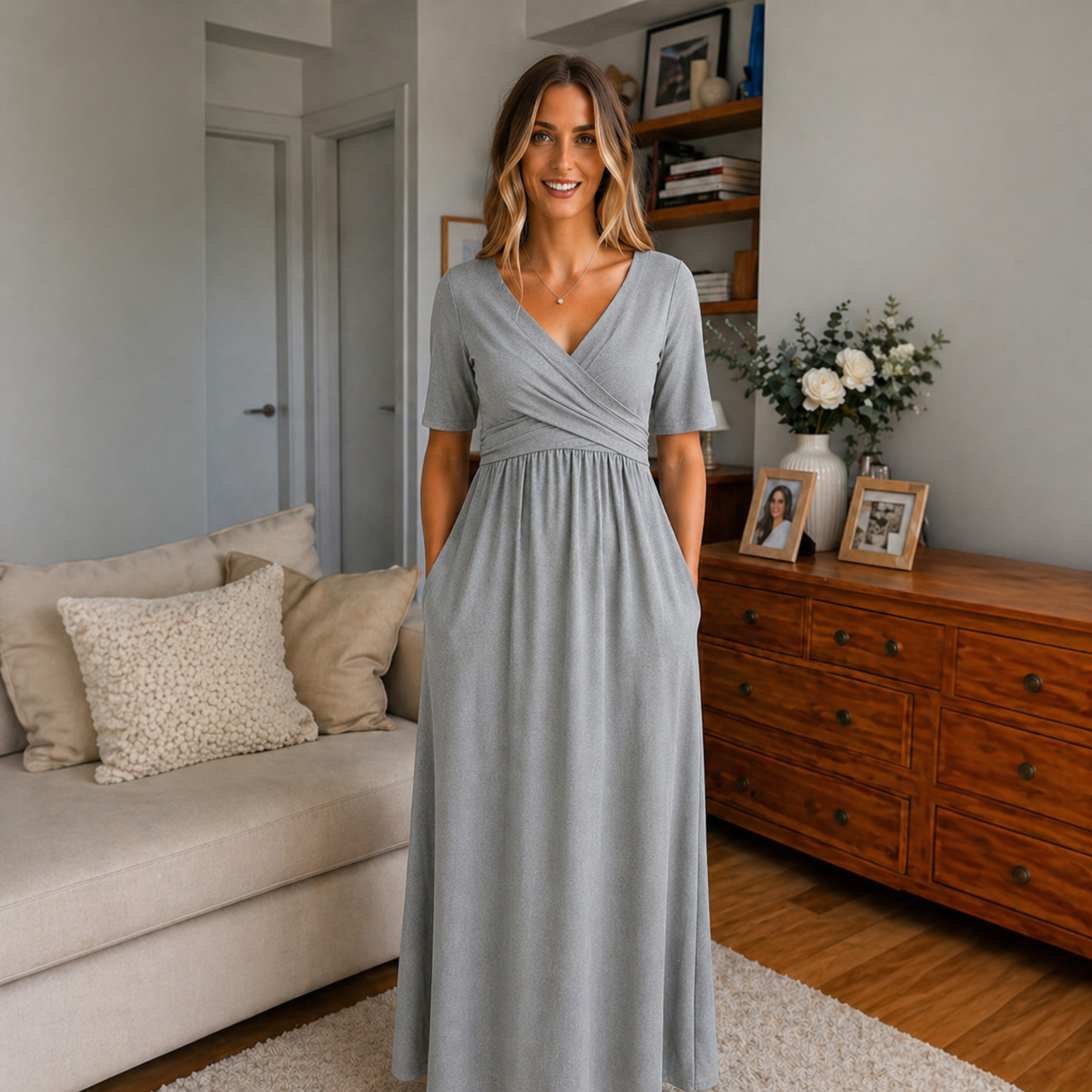 Zeno™ | Elegante Wikkel Maxi Jurk