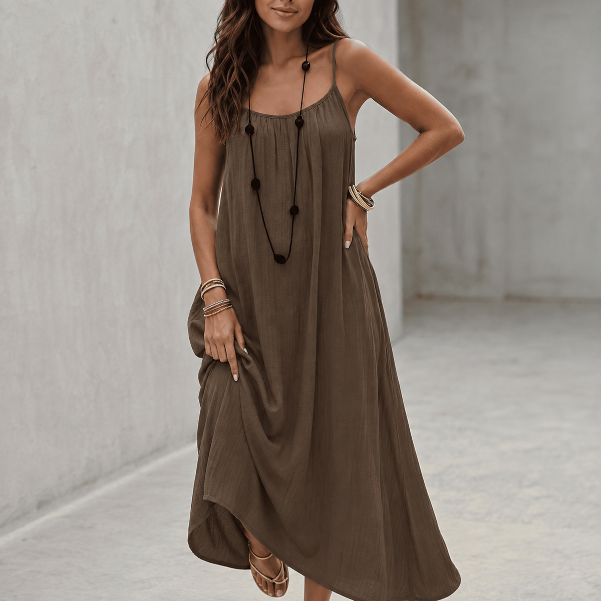 Hilda™ | Relaxte Buikcamouflerende Maxi Jurk