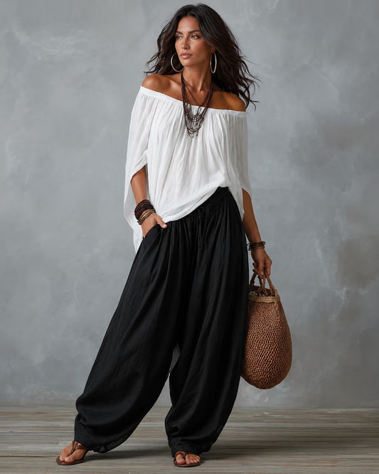 Ingrid™ | Casual 2-Delige Set Met Wijde Pijpen