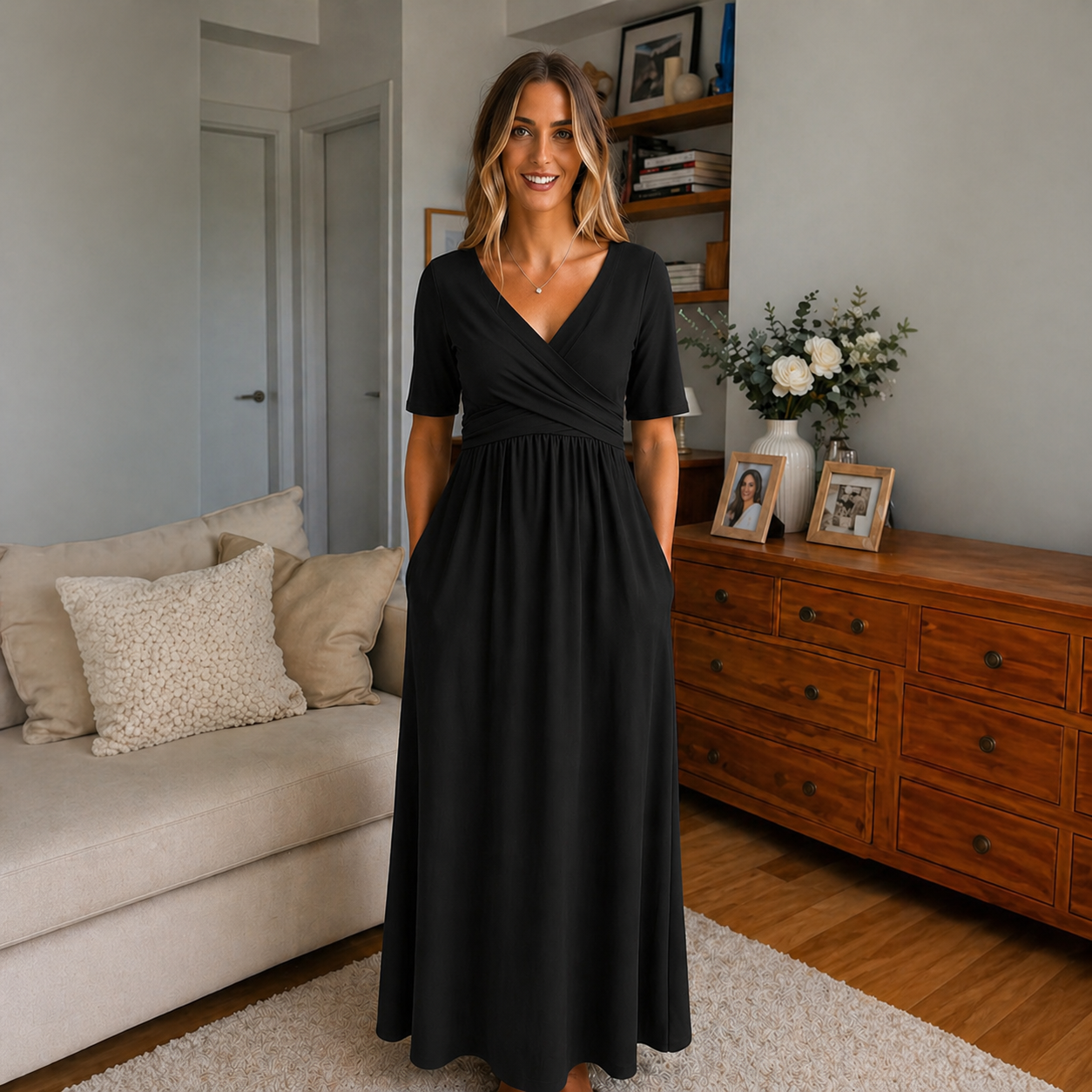 Zeno™ | Elegante Wikkel Maxi Jurk